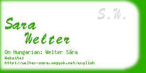 sara welter business card