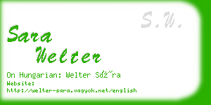 sara welter business card